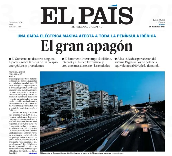 Screenshot: El Pais Blackout
